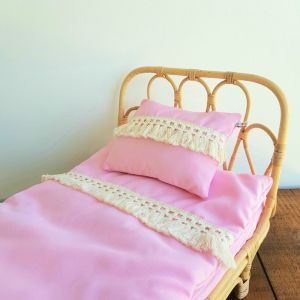 Poppie Toys - Poppie Duvet and Pillow Set with Fringe - Pink